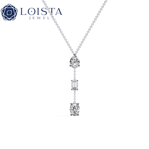สร้อยคอเพชรทรงหยดน้ำ 18K ทองคำแท้ เพชรเพาะเลี้ยงในห้องปฏิบัติการ ดีไซน์คลาสสิก เหมาะเป็นของขวัญหมั้น สวยสง่าและมีสไตล์ - Product Image 1