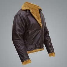 Chaqueta de Aviador de Cuero Premium Unisex, Estilo Vintage, Chaqueta de Piloto con Forro de Borrego, Chaqueta de Vuelo de Primavera, Camuflaje, Formal, Personalizada, Muestra OEM - Product Image 4