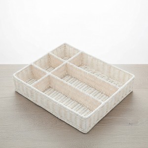 Bandeja de cubiertos de ratán, organizador de cubiertos de madera, bandejas de alta calidad, contenedores seccionados para utensilios - Product Image 5