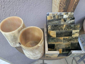 Premium Artisan Buffalo Horn <b>Table</b> <b>Coasters</b> Natural Horn <b>Coasters</b> for Wine Glasses and Mugs Decorative Handmade Horn <b>Coasters</b> fo - Product Image 1