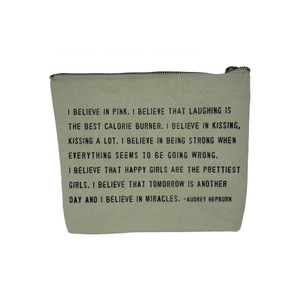 Bolsa de cosméticos pequeña de maquillaje ecológica personalizada, lona de algodón liso reciclado, logotipo impreso, cremallera, carta de moda personalizada - Product Image 3