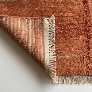 Terracotta Colour Modern Classic Hand Knotted Wool Flat Pile Area Rug Floral Luxury Carpet Fringe - Product Image 6