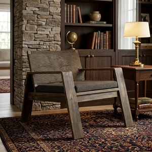 Sillón de madera de teca para sala de estar, sofá individual tapizado de primera calidad para interiores, sillón de madera de lujo para salón, muebles de lujo para sala de estar. - Product Image 2
