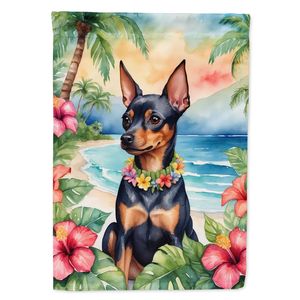 Luau <b>Garden</b> <b>Flag</b> for Miniature Pinscher Multicolor Artwork for Patio Flower Beds Miniaturized Mailbox Decorative <b>Flag</b> Banner - Product Image 1