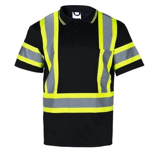 T-shirt de sécurité personnalisé en polyester imperméable et réfléchissant à haute visibilité, manches courtes, col rond, vêtements de travail - Product Image 1