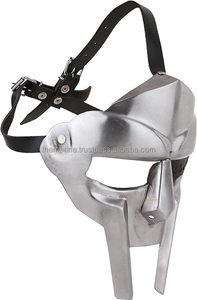 Máscara MF de Metal Pulido, Estilo Gladiador Romano, Villano Loco, Vikingo, Acero Plateado, Armadura Completa para Disfraz de Halloween - Product Image 3