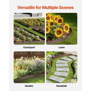 5 Confezioni Bordura Paesaggistica in Acciaio 39 X 5, Resistente alla Ruggine, per Giardino, Bordura Metallica Pieghevole Resistente per Paesaggistica e Decking - Product Image 2