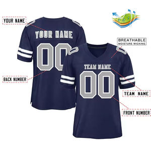 Jersey de Fútbol Americano de Algodón Premium con Bordado 3D, Ropa Deportiva Personalizada para Equipos, Prenda Ecológica Resistente al Viento - Product Image 1