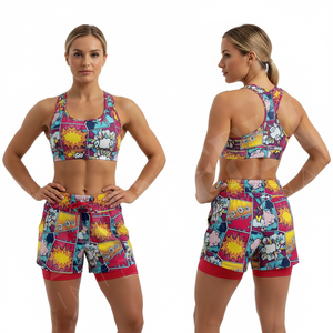 Vêtements de sport, shorts de fitness à taille haute, respirants, à séchage rapide, sublimation, impression personnalisée, shorts de compression pour la course à pied, le yoga - Product Image 3
