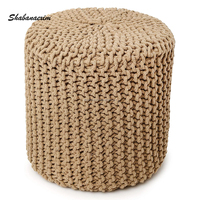 Pouf tressé en jute fait à la main coussin de sol rond pouf pouf poufs salon meubles maison tabouret et pouf moderne