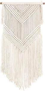 Décoration murale en macramé de coton bohème à prix abordable, motif géométrique, pour l'agencement intérieur, style bohème avec pompons - Product Image 2