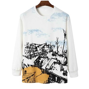 เสื้อสเวตเตอร์แขนยาวผ้าฟลีซผ้าฝ้าย100% ลำลองสำหรับผู้ชายสไตล์ที่เป็นเอกลักษณ์2025 - Product Image 1