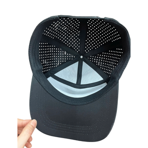 Gorras de béisbol snapback de 7 paneles con parches de agujeros cortados a láser, bordado personalizado, gorra de golf en blanco para hombre y mujer, fabricación en Vietnam. - Product Image 5