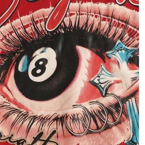 Ensemble survêtement homme personnalisé en molleton épais, avec sweat à capuche et pantalon de survêtement, imprimé graphique rouge 8 Ball Eye Cross, style streetwear Y2K clouté - Product Image 5