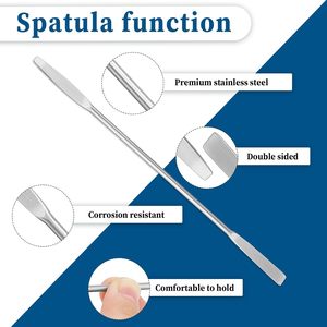 Juego de mini espátulas de laboratorio de acero inoxidable, 2 uds. |   Espátula de muestreo micro de doble punta cuadrada y redonda de 6.2 pulgadas - Product Image 4