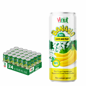 เครื่องดื่มน้ำกล้วย330มล. ปราศจากน้ำตาล OEM/ODM ราคาโรงงานฉลากส่วนตัวตัวอย่างฟรีจากผู้ผลิตเวียดนาม - Product Image 1