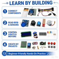 Kit de inicio de aprendizaje RFID Placa de desarrollo compatible con R3 importada Componentes de módulo RFID Proyectos electrónicos de bricolaje para principiantes
