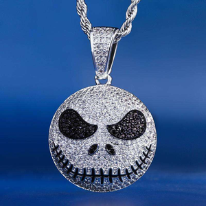 Collar con Colgante de Calavera de Moissanita, Estilo Hip Hop Gótico, Joyería Masculina de Moda Urbana - Product Image 1