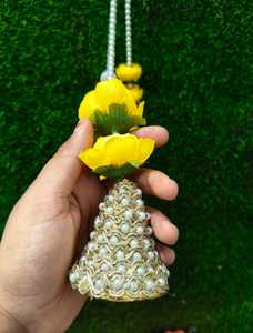 ดอกโบตั๋นประดิษฐ์พร้อมพวงระย้าไข่มุกสำหรับงานแต่งงาน ฮัลดี เมฮันดี นิกาห์ ฉากหลัง |   เทศกาลดีวาลี พระพุทธเจ้ากฤษณมณี และของตกแต่งบ้านแบบแขวน - Product Image 6