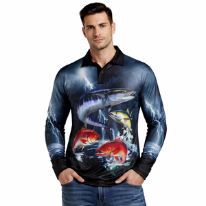 Camisa de Pesca con Capucha para Hombre, Manga Larga, UPF 50, 100% Poliéster, Transpirable, Secado Rápido, Impresión Personalizada, Venta al Por Mayor, OEM, ODM - Product Image 5
