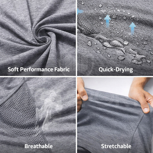 T-shirt de sport pour homme, coupe ajustée, léger, respirant, séchage rapide, haut d'entraînement athlétique, personnalisable OEM, vêtements de sport vierges - Product Image 6