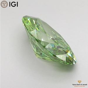 เพชร CVD ที่ปลูกในห้องปฏิบัติการ รูปทรงวงรี น้ำหนัก 2.00 กะรัต สีเขียวแฟนซีสดใส ความสะอาดระดับ VS1 พร้อมใบรับรอง IGI สำหรับจี้แฟนซีสุดพิเศษ - Product Image 5