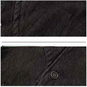 Veste en jean cintrée 3D pour homme - Design irrégulier multi-formes, vêtement d'extérieur style uniforme d'arts martiaux - Product Image 4