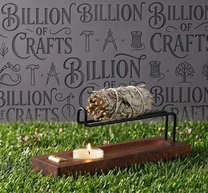 Plateau en bois plat de style nordique pour bâtonnets de sauge blanche, support diffuseur d'aromathérapie, vente en gros - Product Image 3