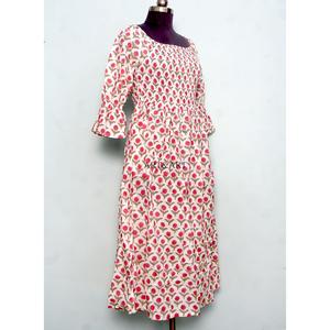 Robe longue d'été pour femme 100 % coton à imprimé floral, écologique, élégante pour les fêtes, décontractée pour le quotidien, avec boutons décoratifs, naturelle - Product Image 5