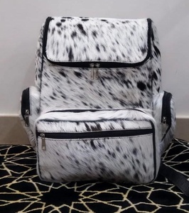 Genuine Hair-On Cowhide Leather <b>Backpack</b> Travel <b>Laptop</b> Bag Custom Logo Wholesale Manufacturer Supplier Bulk LHBP-0025 - Product Image 1