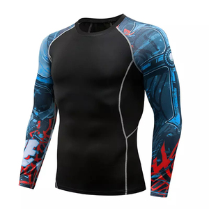 High Quality Custom Long Sleeve Rash Guard Performance <b>Compression</b> <b>Shirt</b> Four Way Stretch Gym Workout Sportswear - Product Image 3