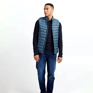 เสื้อกั๊กผ้าแคนวาสบุใยสังเคราะห์คุณภาพสูงสำหรับผู้ชาย ลดราคาพิเศษ ไซส์ใหญ่ กันน้ำ ใส่ได้สองด้าน สำหรับฤดูหนาว รับผลิตแบบ OEM ออกแบบโลโก้ตามสั่ง - Product Image 5