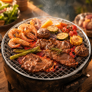 Stainless Steel Charcoal BBQ <b>Grill</b> Basket Heat Resistant Outdoor <b>Cooking</b> Tray - Product Image 5