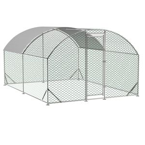 Grande Pollaio a Cupola in Metallo con Copertura Impermeabile Anti-UV, Gabbia per Galline da Esterno - Product Image 1