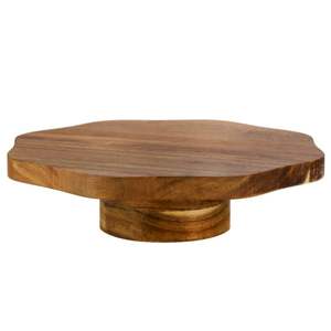 Support à gâteau classique en marbre blanc et bois, plateau de service pour gâteau, idéal pour la décoration, au meilleur prix. - Product Image 1