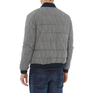 Men's Casual Woolen Bomber <b>Jacket</b> with Nylon Shell Winter <b>Work</b> <b>Jacket</b> Zipper Closure Front Logo Solid Pattern Streetwear Style - Product Image 2