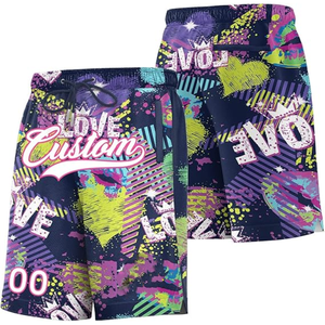 Shorts de Playa Personalizados para Hombre, Impresión por Sublimación, Secado Rápido, Cintura Elástica con Cordón, Estilo Casual, Número 00 y Logotipo Frontal - Product Image 2