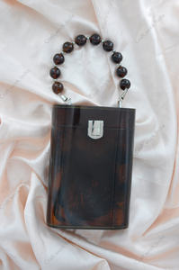 Bolso de mano de resina natural hecho a mano con cuentas para mujer, de lujo, para fiesta, boda, de diseñador, con asa superior - Product Image 3