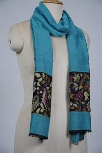 Châle en cachemire et laine fine VIC pour femme, usage quotidien hivernal, élégant, bordure florale tissée, doux, chaud, de qualité supérieure, 70 x 200 cm - Product Image 3