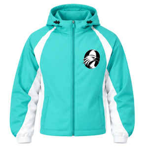 Aqua <b>White</b> Hooded <b>Tracksuit</b> Set Full Zip Jacket Matching Pants Custom Team Training Athletic Sportswear Two Piece Uniform - Product Image 3