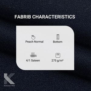Pantalones de Satén Azul Marino para Hombre, Algodón y Elastano, 275 GSM, Acabado Peach, Corte Slim Fit, Estilo Casual Elegante, Proveedor OEM - Product Image 5