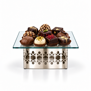 Elegant Octagonal <b>Glass</b> Chocolate <b>Stand</b> with Cutout Base for Hotels Restaurants & Weddings Custom Sizes & Colors Available Here - Product Image 5