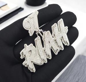 Colgante de Moissanita Personalizado con Nombre RIAN, Estilo Iced Out, con Cadena Cubana, Joyería Hip Hop de Lujo, Brillo VVS - Product Image 5