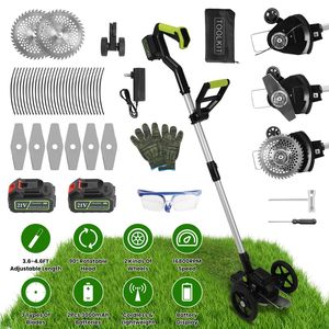 21V elettrico Cordless tosaerba erbaccia Edger String Trimmer 2x3000mAh batterie 3.6-4,6 piedi di lunghezza 90 gradi girevole angolo prato - Product Image 1