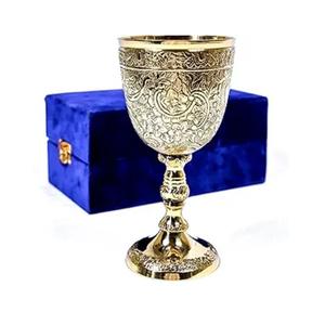 Juego de 2 Copas de Latón, Copas de Vino Medievales para Decoración Renacentista y Entretenimiento en Ocasiones Especiales - Product Image 4