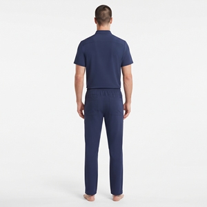High Quality Men's Medical <b>Scrub</b> Set Polyester Woven <b>Scrub</b> <b>Top</b> and Pants Half Zip Pocket <b>Top</b> Drawstring Waist Hospital Uniform - Product Image 6