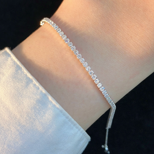 custom luxury wholesale <b>silver</b> round brilliant cut diamond <b>bracelet</b> lab grown diamond tennis <b>bracelet</b> sterling chain gift - Product Image 5