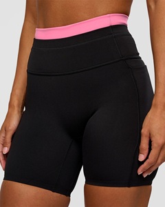 EVER GLOW Pantalones Cortos Casuales Negros de Cintura Media para Mujer con Cintura Rosa, Tejido Transpirable 100% Algodón, Cordón Ajustable, Corte Regular - Product Image 1