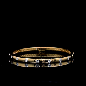 Bezel Set Round Cut Lab Grown Diamond Openable Bangle 925 Sterling <b>Silver</b> 10K 14K 18K Solid Gold Fine Jewelry Womens <b>Cuff</b> Direct - Product Image 1