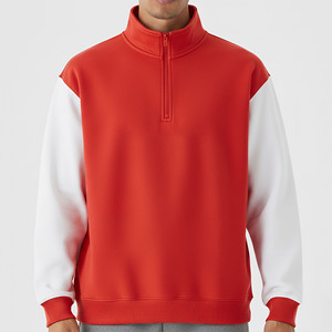 Pull en laine épaisse à col zippé 1/4, manches longues, anti-plis, respirant, anti-boulochage, couleur unie, pour l'hiver - Product Image 1